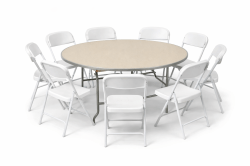 60 in Round Table with 8 Chairs